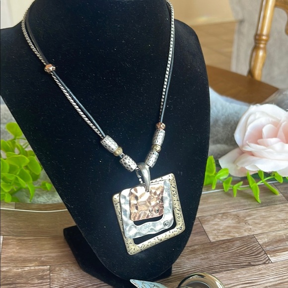 Laura Ashley Silver Modern Necklace with Pendant - Picture 9 of 9